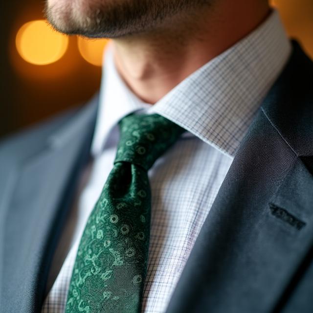 Esempio di camicia a quadri con cravatta a motivi floreali