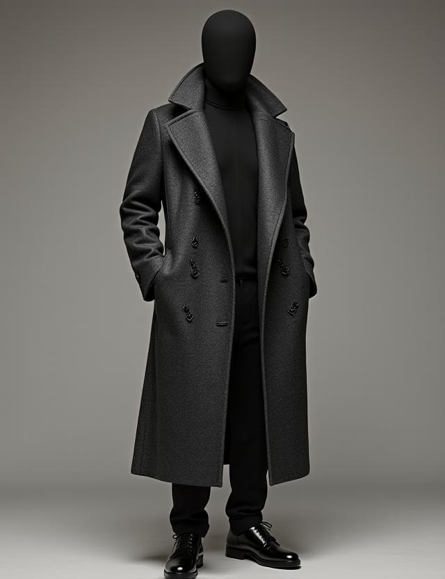 Cappotto in lana merino antracite