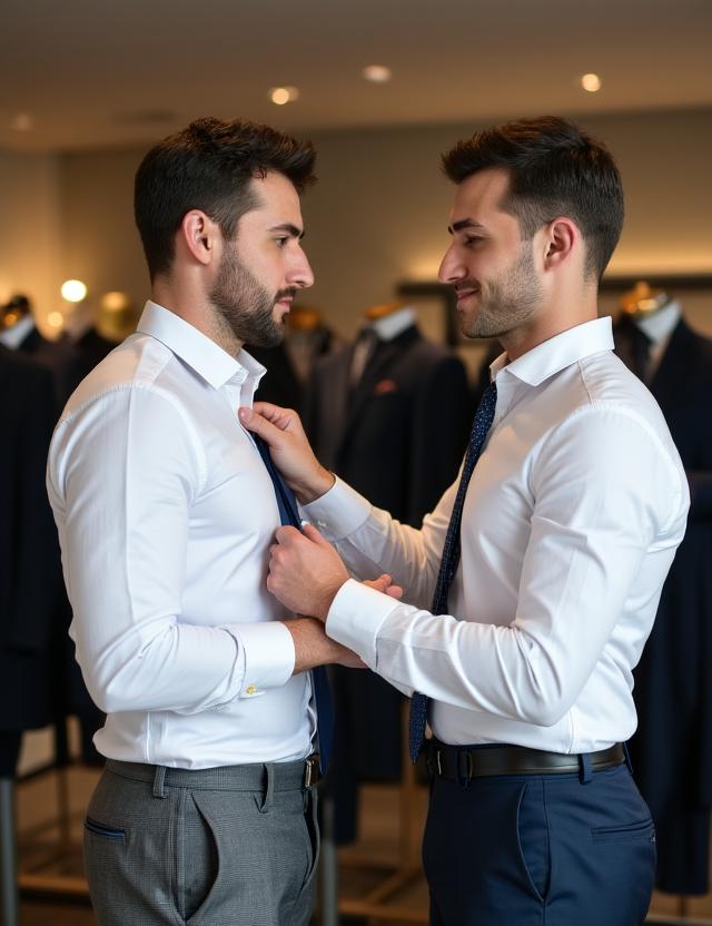 Sarto che prende le misure per una giacca su misura